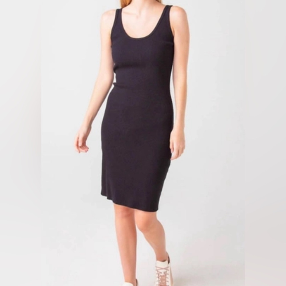 Ribbed Tank Blondie Dress in True Black